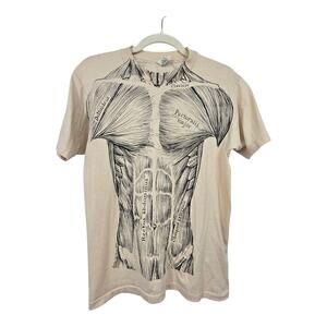 Vintage 1977 Leslie Arwin Muscle Anatomy T-Shirt Adult MED Single Stitch Grunge